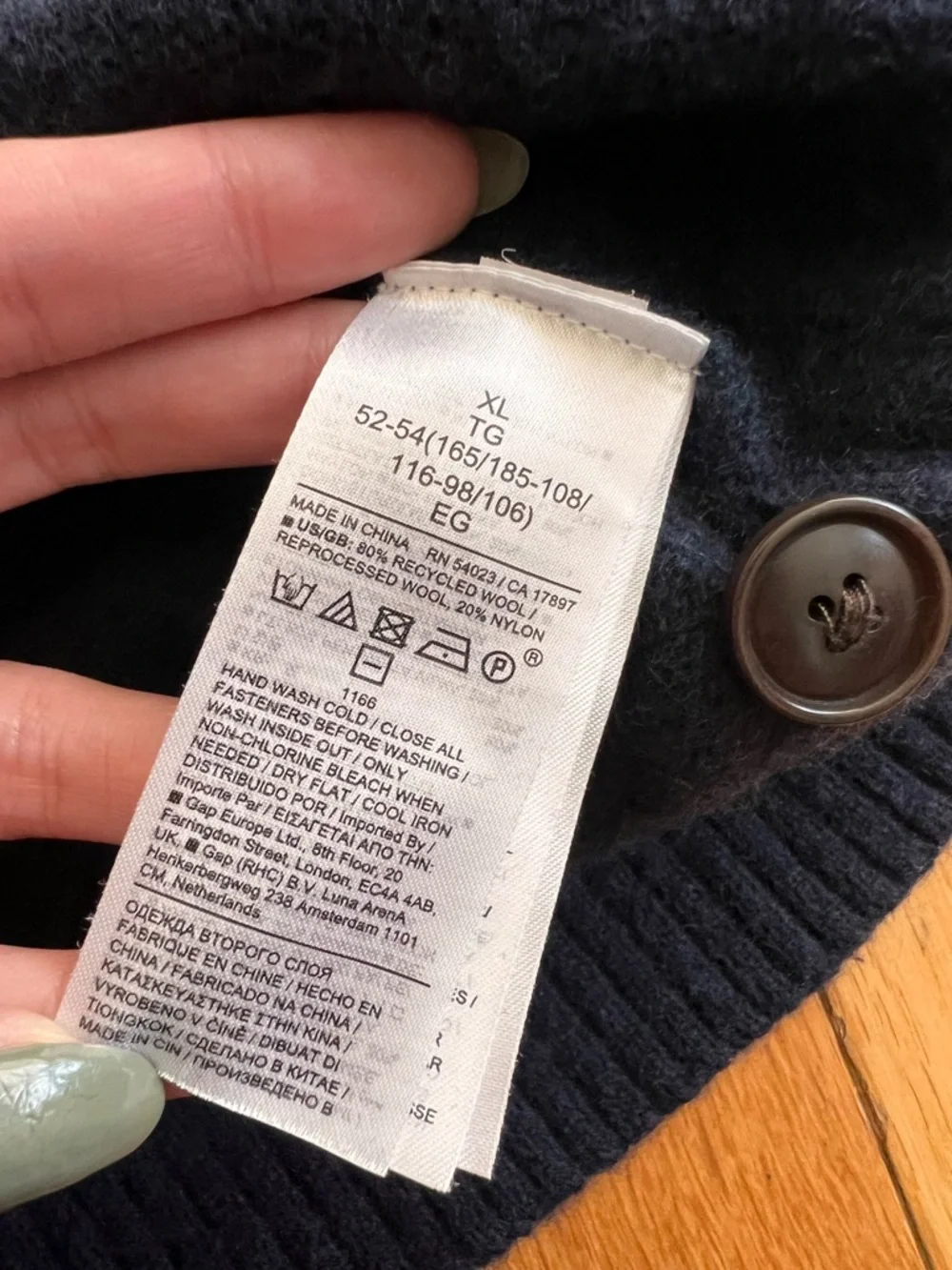 Banana Republic Mens Recycled Wool Sweater Henley Navy‎ Blue Mock Neck Size XL